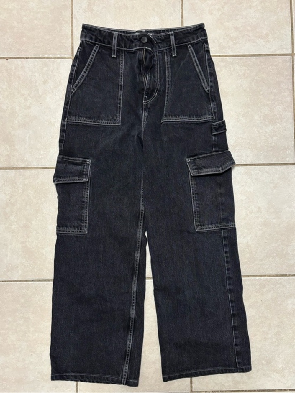 Social Tourist Black Cargo Jeans - Wide Leg Utility Style